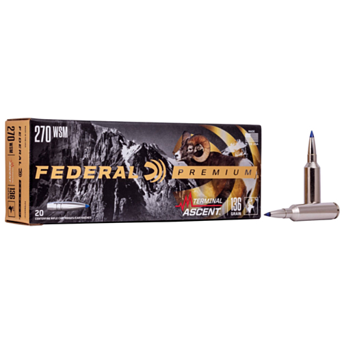 Federal Ammo, 270 WSM 136 Grain Terminal Ascent, 20 Rounds