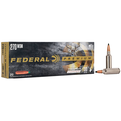 Federal Ammo, 270 WSM 130 Grain Trophy Copper, 20 Rounds