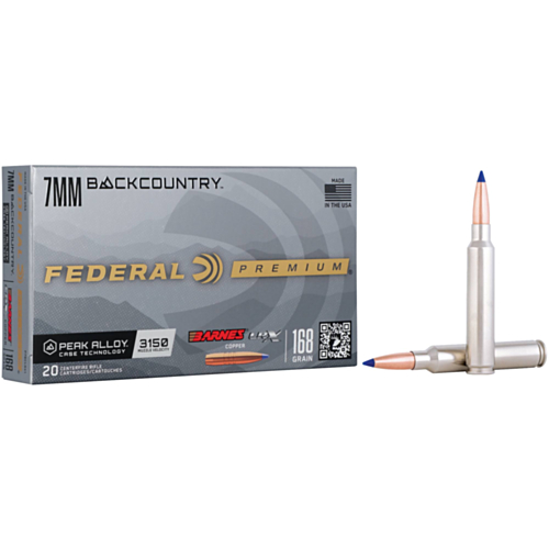 Federal Ammo, 7MM Backcountry 168 Grain, Barnes LRX, 20 Rounds