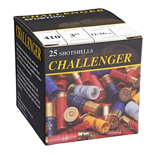 Challenger Ammo, 410GA Shotshell, 3" No.4 Shot, 25 Rounds