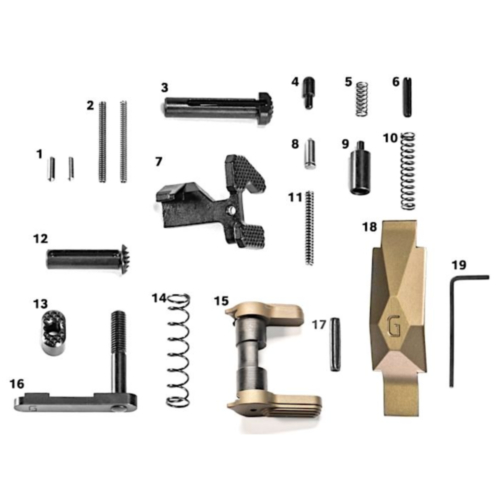Geissele Automatics, Ultra Duty Lower Parts Kit, Less Trigger & Grip, Desert Dirt
