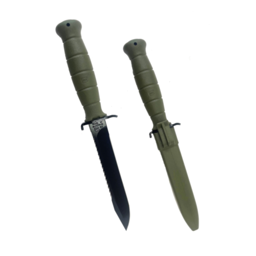 Glock Field Knife, FM81, 6.5" w/Saw, Battle Field Green