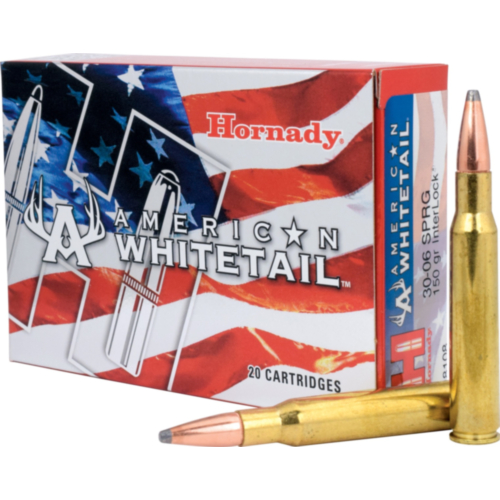 Hornady Ammo, 30/06 Springfield 150 Grain Interlock SP, American Whitetail, 20 Rounds — RDSC
