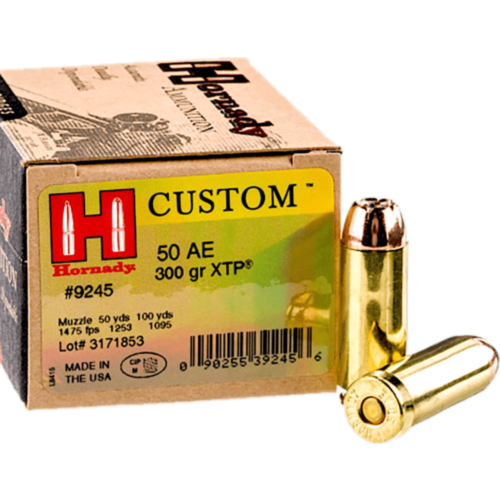 Hornady Ammo, 50 AE 300 Grain XTP, Custom, 20 Rounds