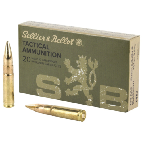 Sellier & Bellot Ammo, 300 Blackout 147 Grain FMJ, 20 Rounds
