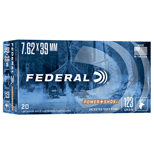 Federal Ammo, 7.62X39 123 Grain Power-Shok SP, 20 Rounds