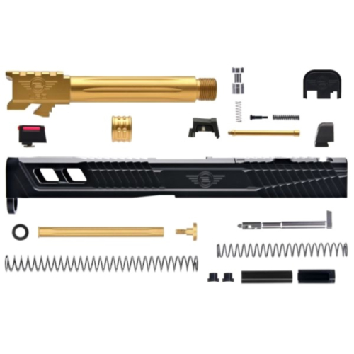 L2D Combat, Catalyst Glock 17 GEN3 Complete Upper, Black DLC Slide/ Bronze Threaded Barrel, Co-Witness Sights