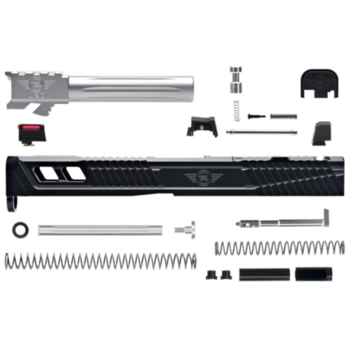 L2D Combat, Catalyst Glock 17 GEN3 Complete Upper, Black DLC Slide/Stainless Barrel, Co-Witness Sights