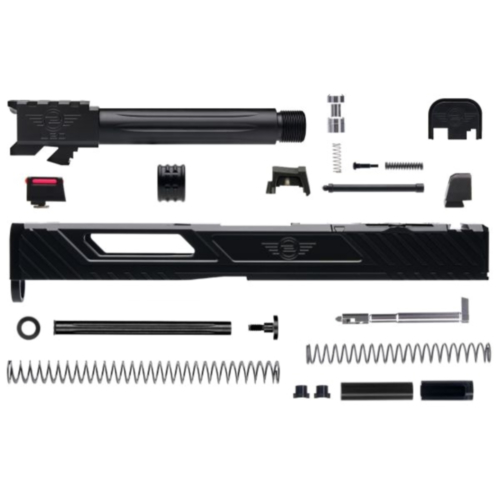 L2D Combat, Tyton Glock 17 GEN3 Complete Upper, Black DLC Slide/Black DLC Threaded Barrel, Co-Witness Sights