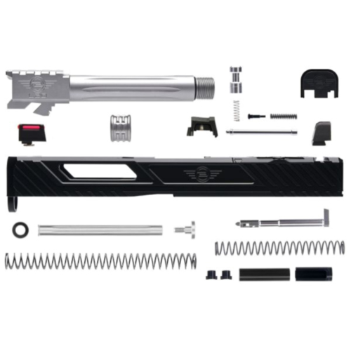 L2D Combat, Tyton Glock 17 GEN3 Complete Upper, Black DLC Slide/Stainless Threaded Barrel, Co-Witness Sights
