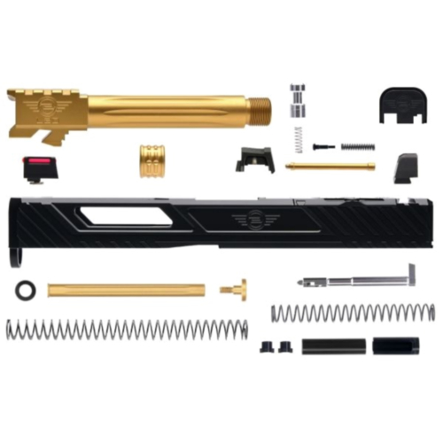 L2D Combat, Tyton Glock 17 GEN3 Complete Upper, Black DLC Slide/Bronze Threaded Barrel, Co-Witness Sights