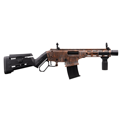 EGE Arms LEVAR12S Lever Action Shotgun, 10.6" Barrel, Black Synthetic Stock, Rusted Blue Cerakote, 12GA