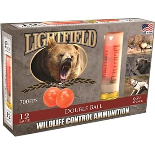 Lightfield Ammunition, 12GA Buckshot Wildlife Control, Double Ball, 2-3/4", 5 Rounds