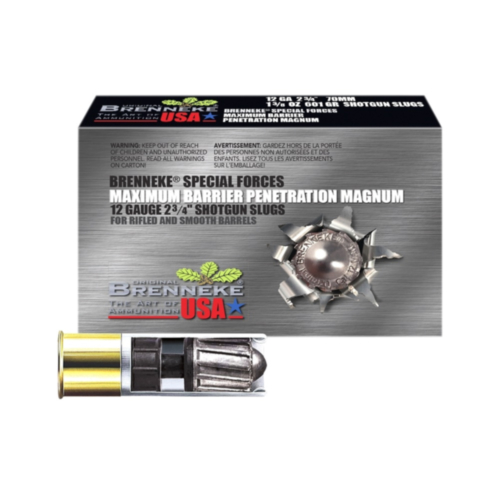 Brenneke Ammo, 12GA Special Forces Max Barrier, 2-3/4" 1 3/8 OZ Slug, 5 Rounds