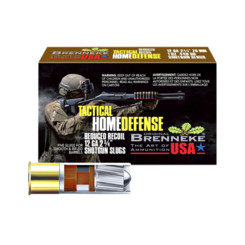 Brenneke Ammo, 12GA Home Defense Slug, 2-3/4" 1 OZ Slug, 5 Rounds