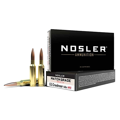 Nosler Ammo, 6.5 Creedmoor, 140 Grain, Match Grade, 20 Rounds