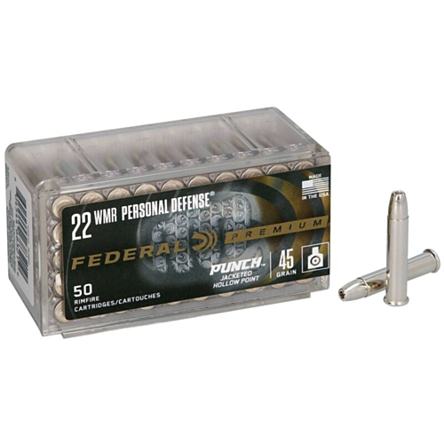 Federal Ammo, 22WMR 45 Grain, Personal Defence Punch, 50 Rounds