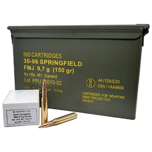 PPU Ammo, M1 Garand., 30-06 Springfield, 150 Grain FMJ, 500 Round Steel Ammo Box