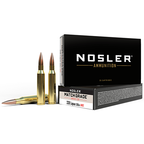 Nosler Ammo, 338 Lapua, 300 Grain, Match Grade, 20 Rounds