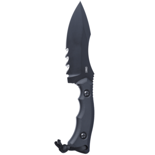 CRKT Bugsy Fixed Blade Outdoor Survival Knife w/Viff Serrations, Black