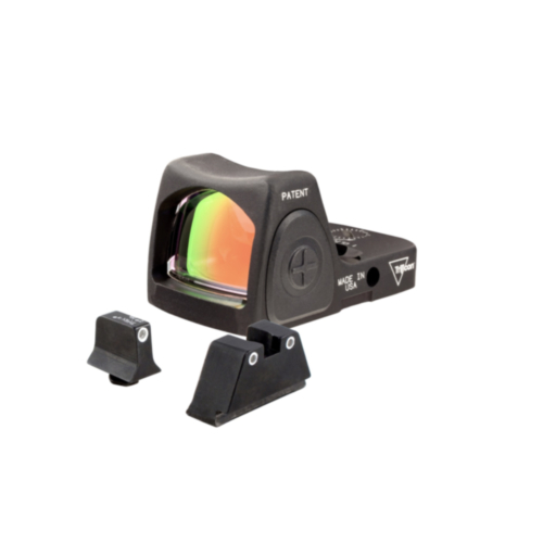 Trijicon Dual Defence Kit, RMR Type 2 Adjustable LED Reflex Sight, 3.25 MOA Red Dot, Glock 17 Suppressor Height Night Sight, Black