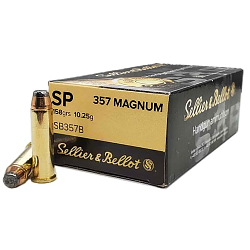 Sellier & Bellot Ammo, 357 Mag 158 Grain SP, 50 Rounds