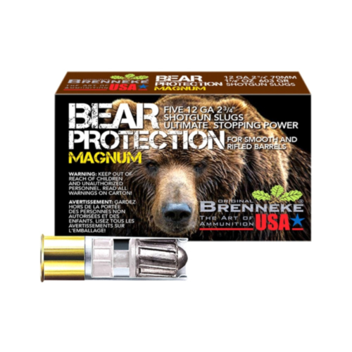 Brenneke Ammo, 12GA Bear Protection Magnum Slug, 2-3/4" 1 3/8 OZ Slug, 5 Rounds — RDSC