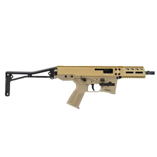 B&T GHM9 Semi-Auto Carbine, 6.9" Barrel, Wire Folding Stock, Glock Magazines, Coyote Tan