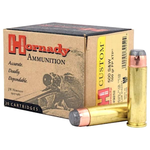 Hornady Ammo, 500 S&W 500 Grain InterLock, Flat Point XTP, 25