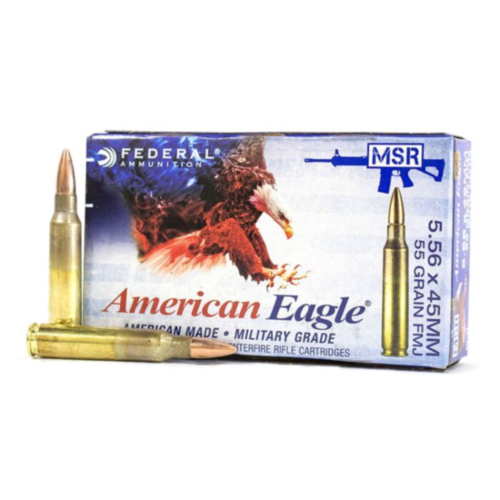 Federal Ammo, 5.56mm NATO 55 Grain, FMJ BT, 20 Rounds