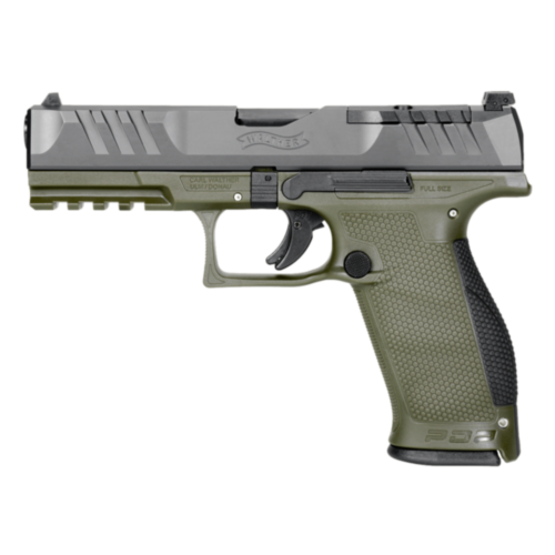 Walther Arms PDP Full Size, Green Frame, Optic Ready, 4.50" Barrel, 9mm