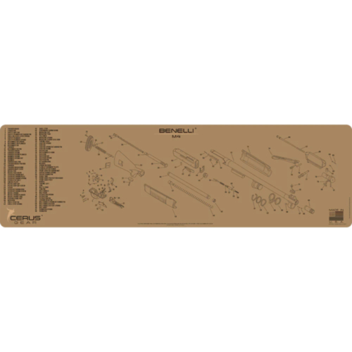 Cerus Gear, Benelli M4 XXL Schematic Gun Cleaning Mat, Coyote
