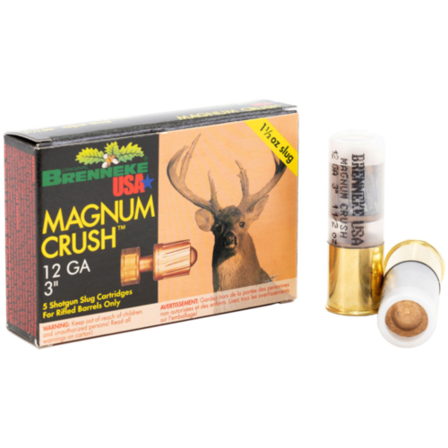 Brenneke Ammo, 12GA Magnum Crush, 3.0" 1.5 OZ Slug, 5 Rounds — RDSC