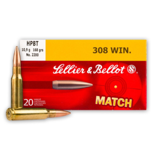 Sellier & Bellot Ammo, 308 Win 168 Grain HBT Match, 20 Rounds — RDSC