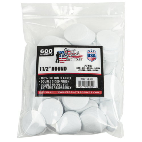 ProShot Patches 6mm-30Cal 11/2" 600 Count