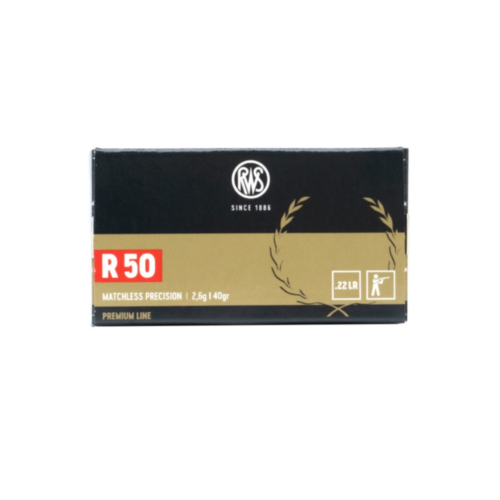 RWS R 50 Ammo, 22LR 40 Grain, 50 Rounds