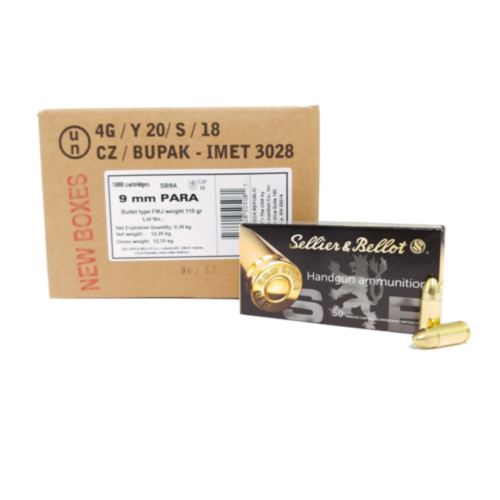 Sellier & Bellot Ammo, 9mm 115 Grain FMJ, 1000 Rounds — RDSC