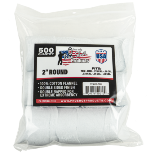 ProShot Patches .270 - .38 Cal 2" 500 Count
