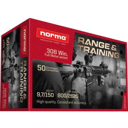 Norma USA Ammo, 308 Win Range & Training 150 Grain FMJ, 50 Rounds