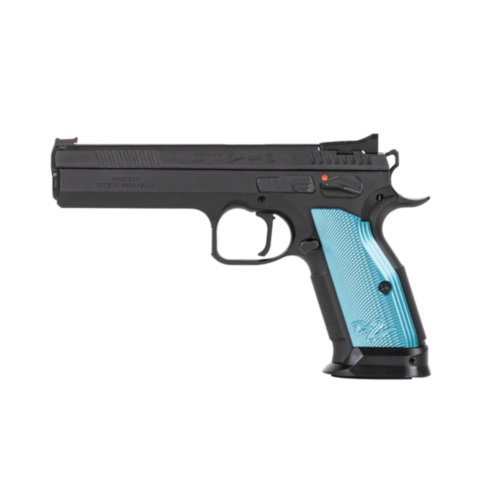 CZ Arms, CZ TS 2, 5.28" Barrel, Blue Aluminum Grips, 9mm