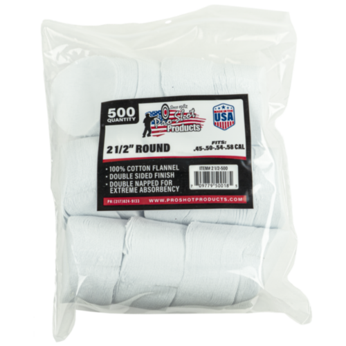 ProShot Patches .45 - .58 Cal 2-1/2" 500 Count