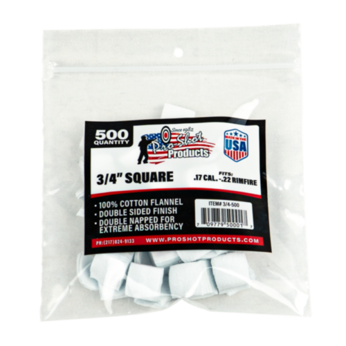 ProShot Patches .17 - .22 Cal Rimfire 3/4" 500 Count 