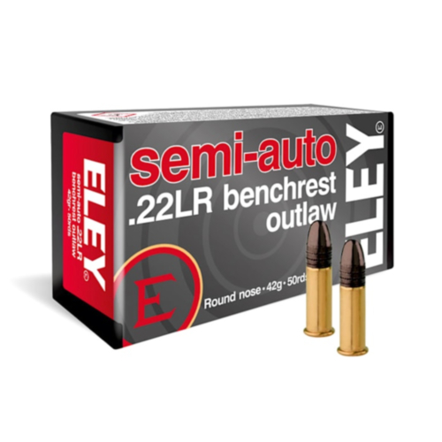 Eley Semi-Auto Benchrest Outlaw Ammo, 22LR 42 Grain Roundnose, 50 Rounds — RDSC
