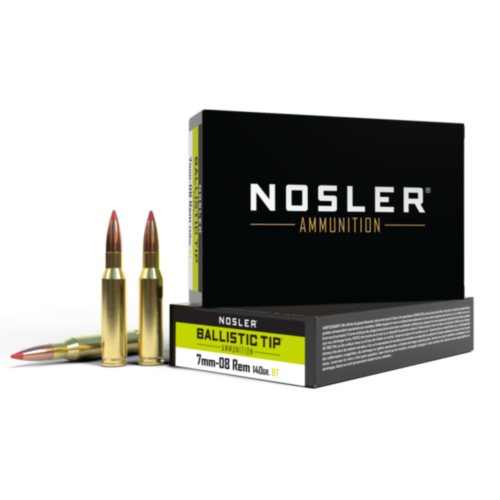 Nosler Ammo, 7mm-08 Rem, 140 Grain, Ballistic Tip, 20 Rounds