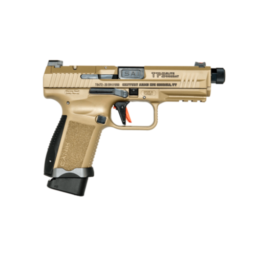 Canik TP9 Elite Combat Executive, 4.70” BLK SAI Threaded Barrel, 9mm, FDE
