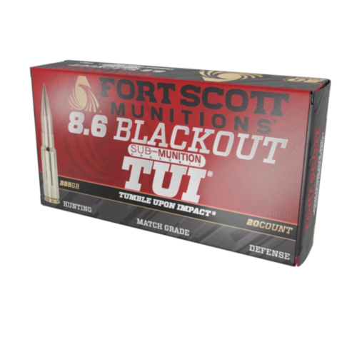 Fort Scott Munitions Ammo, 8.6 Blackout SCS TUI, 285 Grain Solid Copper, Sub Sonic