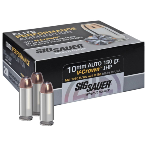 Sig Sauer Ammo, 10mm Elite V-Crown 180 Grain JHP, 20 Rounds — RDSC