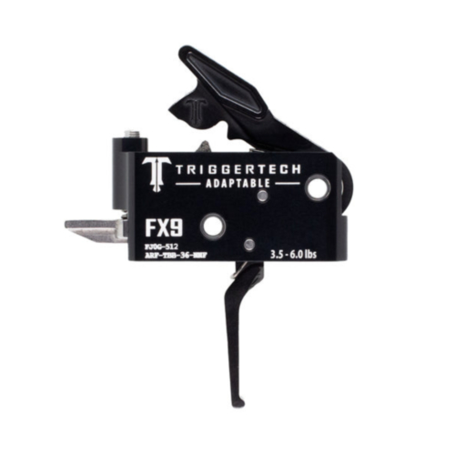 TriggerTech, FX-9 Adaptable Two Stage Trigger, Flat Lever, PVD Black