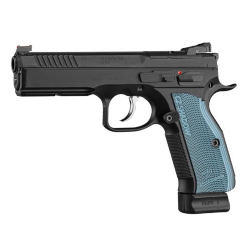 CZ Arms, CZ 75 Shadow 2, Optic Ready, 4.60” Barrel, Blue Aluminum Grips, 9mm