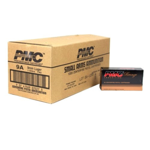 PMC Ammo, 9MM 124 Grain FMJ, 1000 Round Case — RDSC